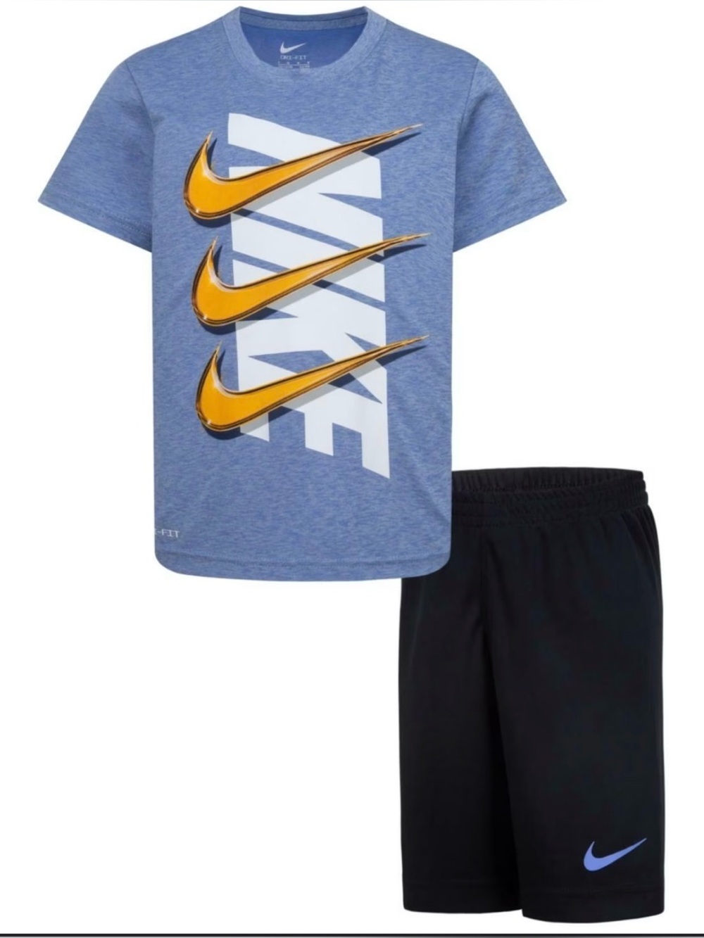 Nike Kid Dropset Short Set Light Blue and Black 3T NWT STITCH FIX